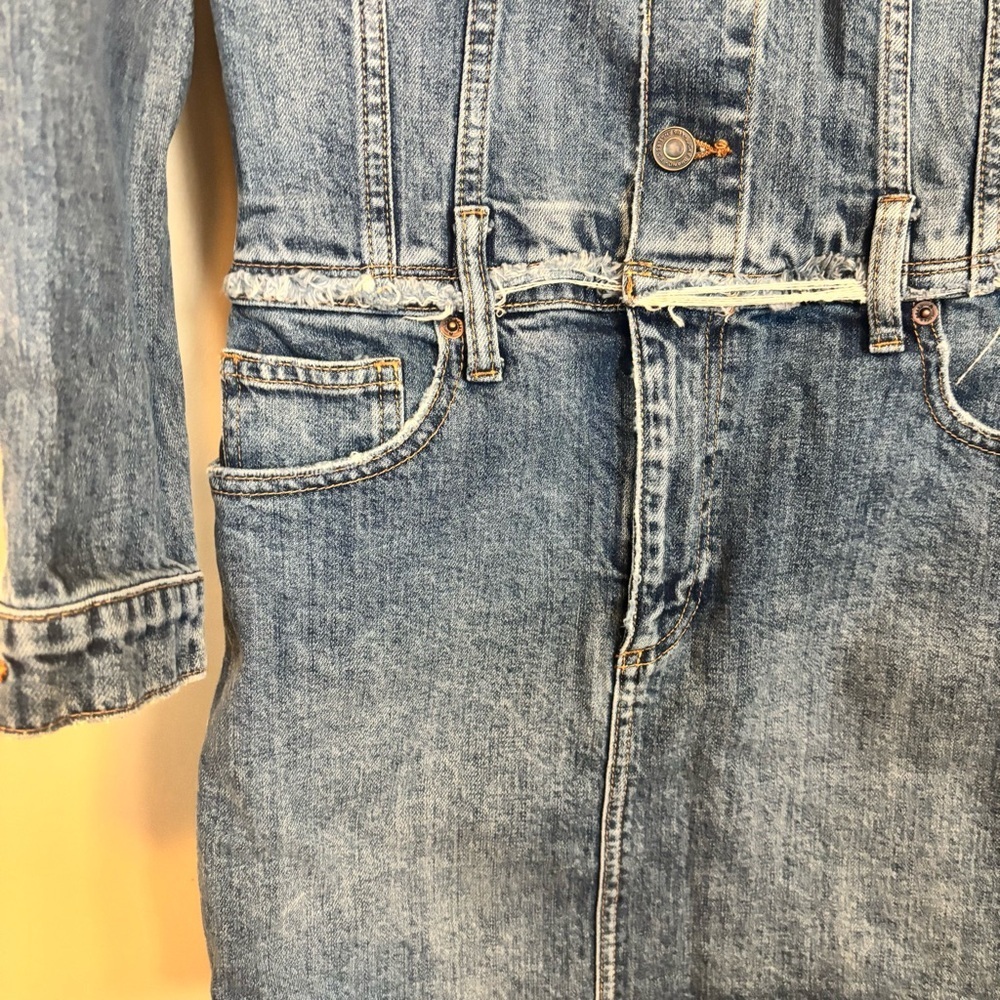 Lucky ReMade Denim Trucker Dress - size S​​ - Picture 3 of 9